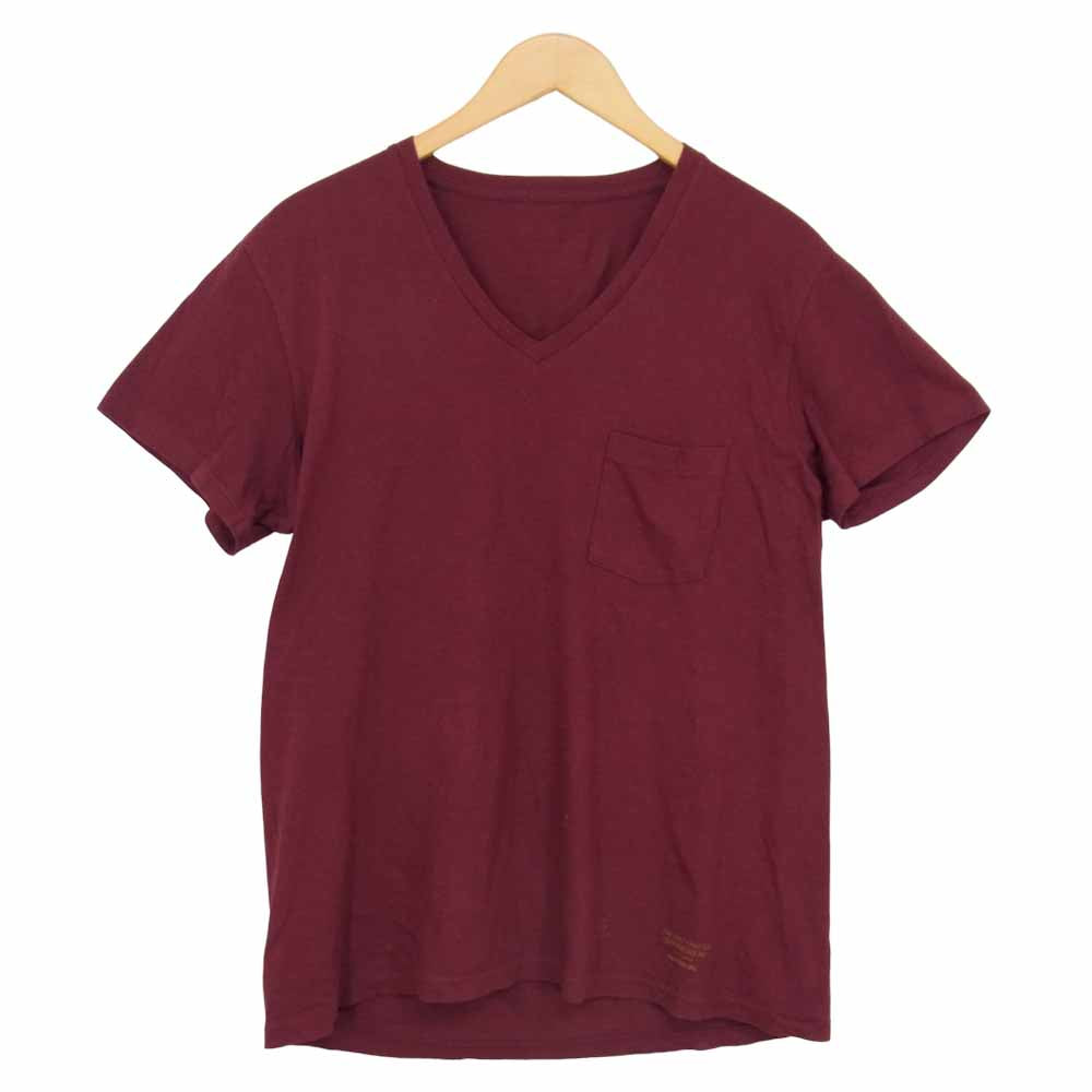WACKO MARIA ワコマリア GUILTY PARTIES 半袖 Vネック Tシャツ エンジ系 L【中古】