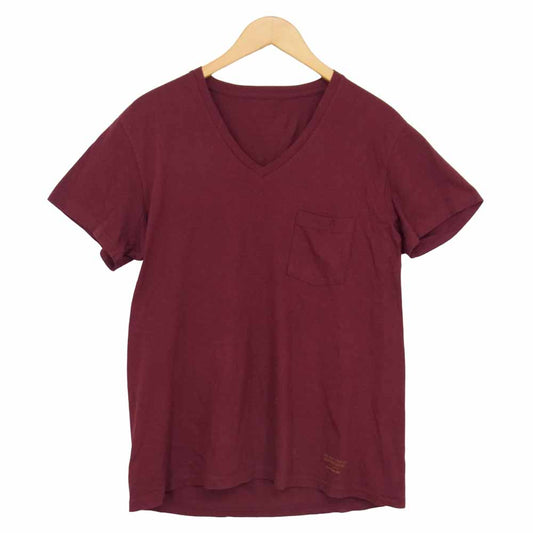 WACKO MARIA ワコマリア GUILTY PARTIES 半袖 Vネック Tシャツ エンジ系 L【中古】