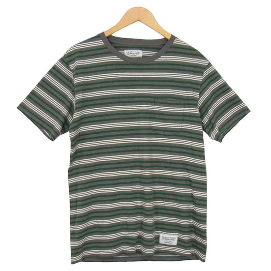 WACKO MARIA ワコマリア GUILTY PARTIES 半袖 ボーダー Tシャツ 灰×緑 グレー系 L【中古】