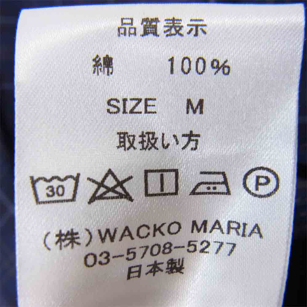 WACKO MARIA ワコマリア ギンガムチェック 半袖 オープンカラー シャツ ネイビー系 M【中古】