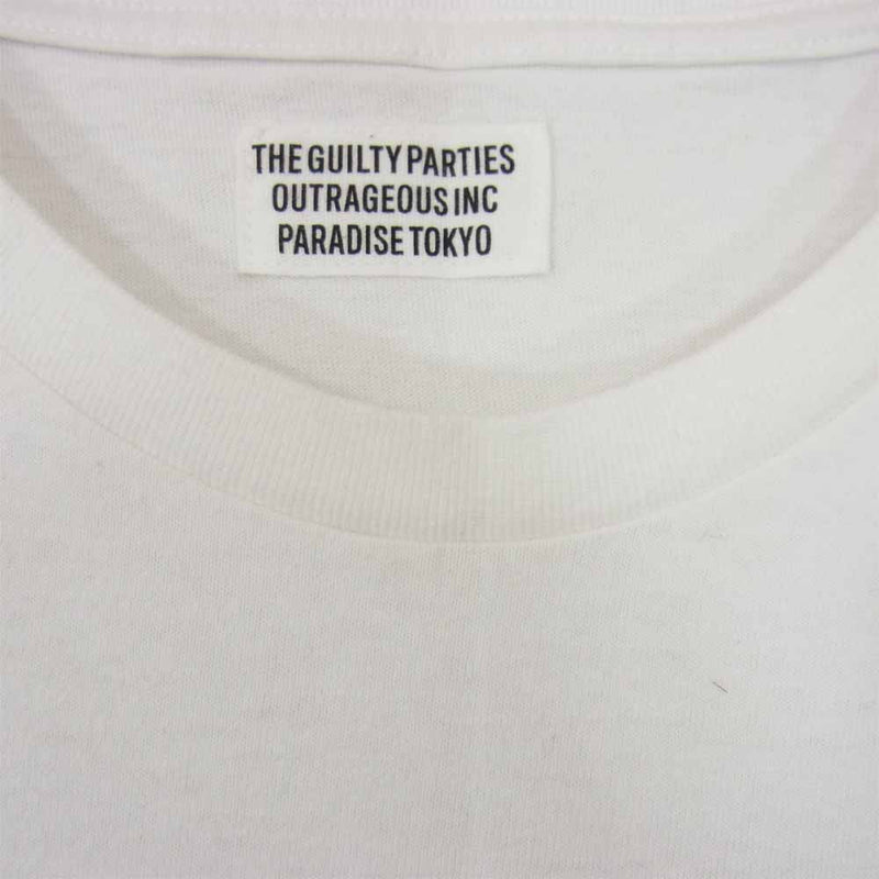 WACKO MARIA ワコマリア GUILTY PARTIES 半袖 ボーダー Tシャツ ホワイト系 L【中古】