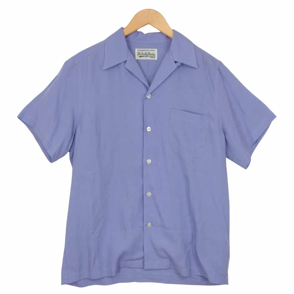 WACKO MARIA ワコマリア 半袖 オープンカラー シャツ パープル系 M【中古】