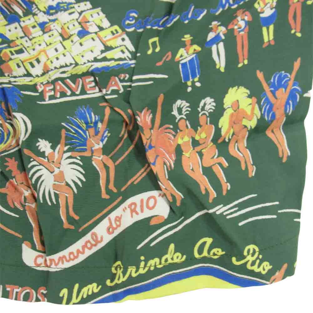 WACKO MARIA ワコマリア 14SS BRASIL ALOHA PNT ブラジル アロハ ショーツ グリーン系 L【中古】