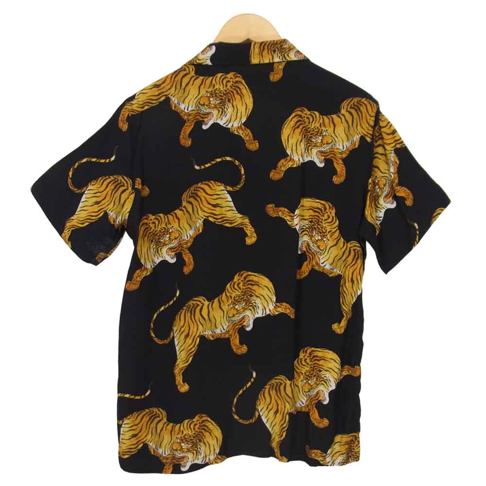 WACKO MARIA ワコマリア 20AW 20FWE-WMS-HI01 HAWAIIAN SHIRT S/S 虎柄 アロハシャツ ブラック系 L【中古】