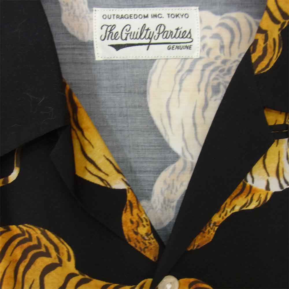 WACKO MARIA ワコマリア 20AW 20FWE-WMS-HI01 HAWAIIAN SHIRT S/S 虎柄 アロハシャツ ブラック系 L【中古】