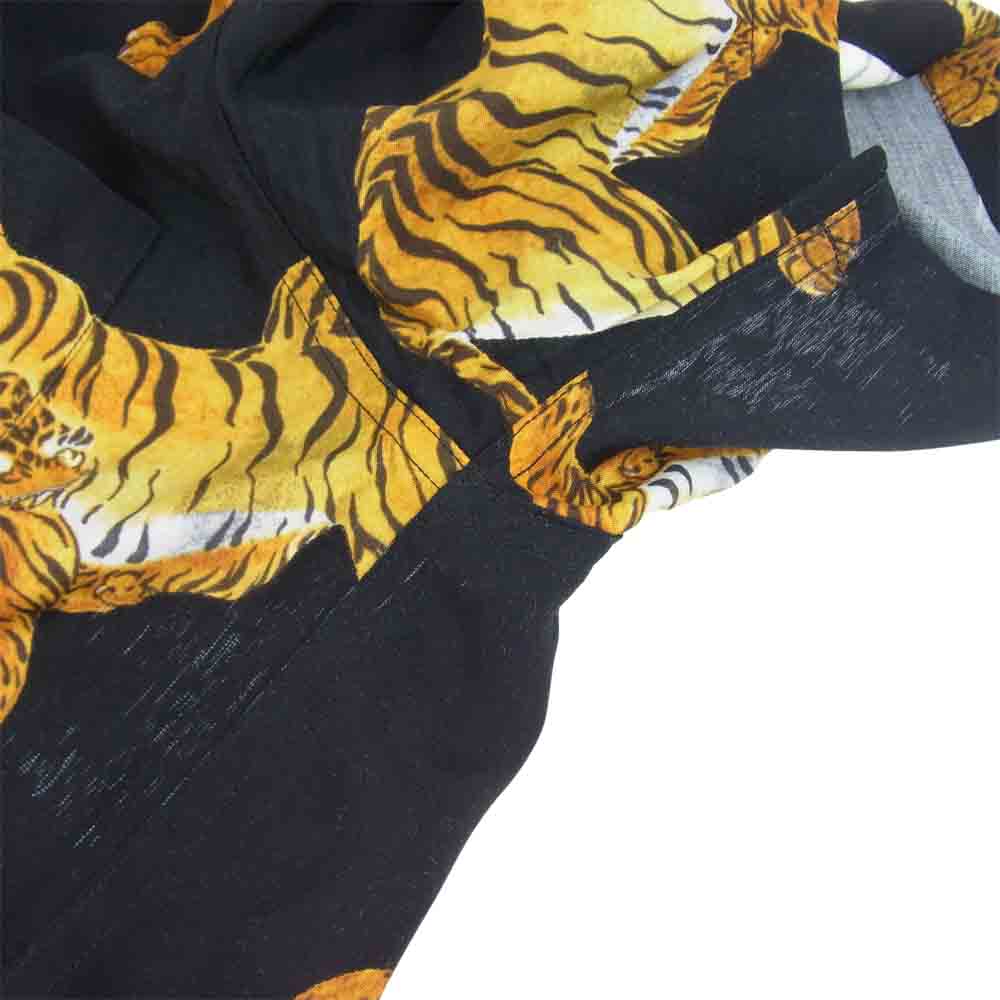 WACKO MARIA ワコマリア 20AW 20FWE-WMS-HI01 HAWAIIAN SHIRT S/S 虎柄 アロハシャツ ブラック系 L【中古】