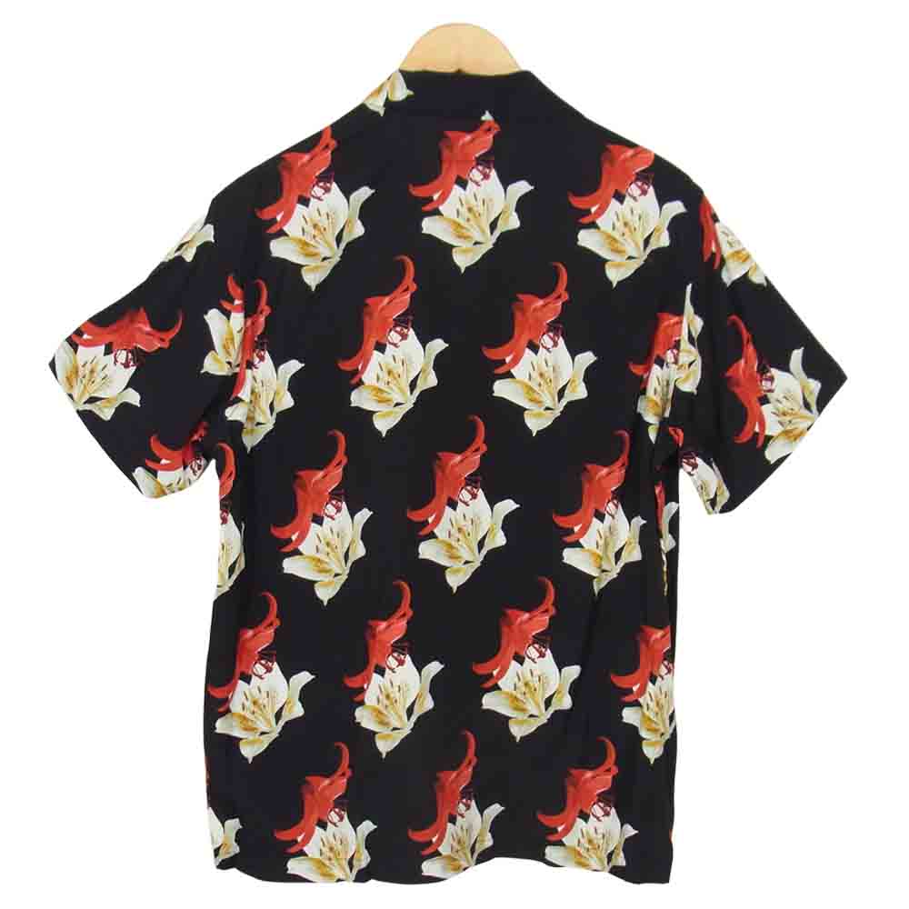 WACKO MARIA ワコマリア 14SS Aloha Shirt ハイビスカス アロハシャツ ブラック系 M【中古】