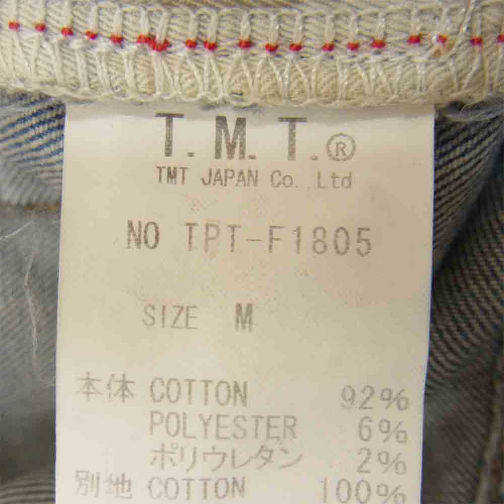 TMT ティーエムティー TPT-F1805 HYBRID-STRETCH VINTAGE FINISH DENIM 5P TAPERED テーパード デニム インディゴブルー系 M【中古】