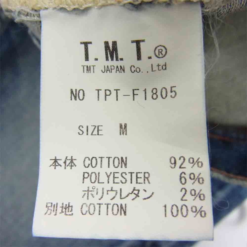 TMT ティーエムティー TPT-F1805 HYBRID-STRETCH VINTAGE FINISH DENIM 5P TAPERED テーパード デニム インディゴブルー系 M【中古】