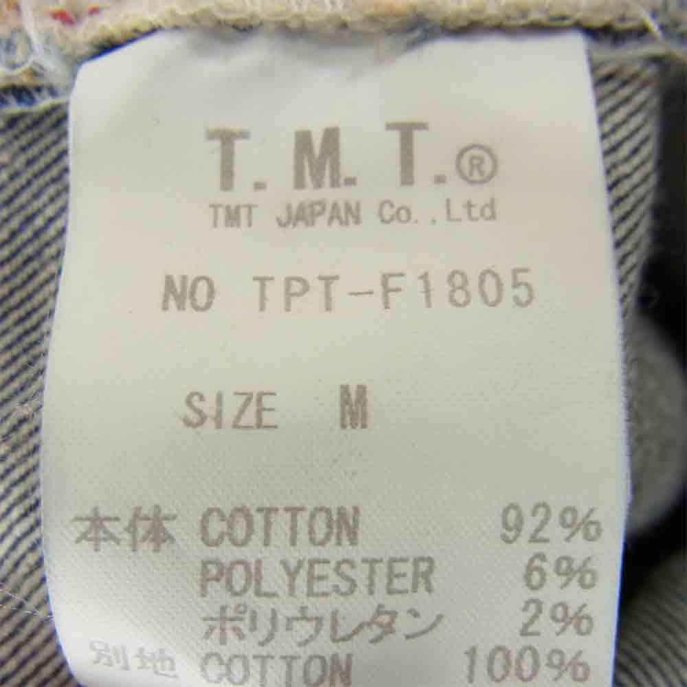 TMT ティーエムティー TPT-F1805 HYBRID-STRETCH VINTAGE FINISH DENIM 5P TAPERED テーパード デニム インディゴブルー系 M【中古】