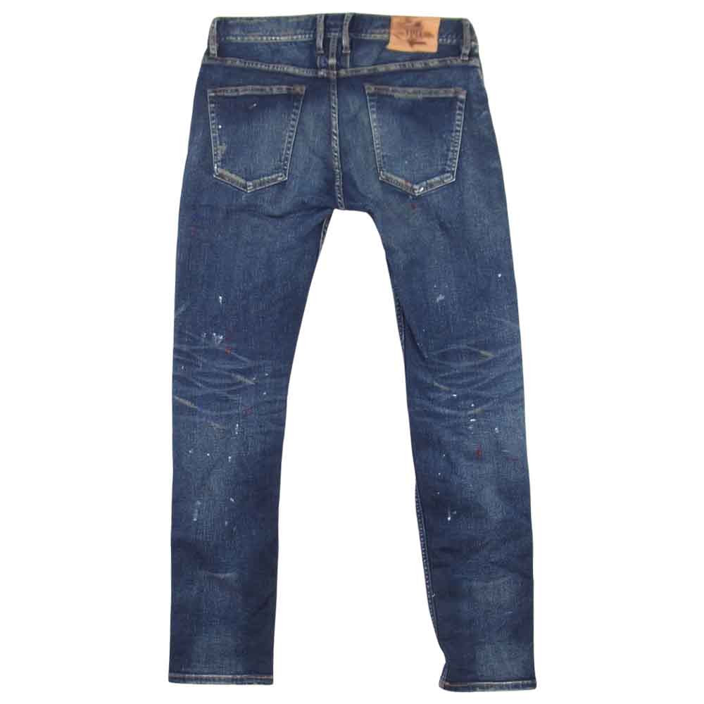 TMT ティーエムティー TPT-S1904 HYBRID STRETCH PAINT CRUSH DENIM 5P TAPERED クラッシュ加工 デニム インディゴブルー系 M【中古】