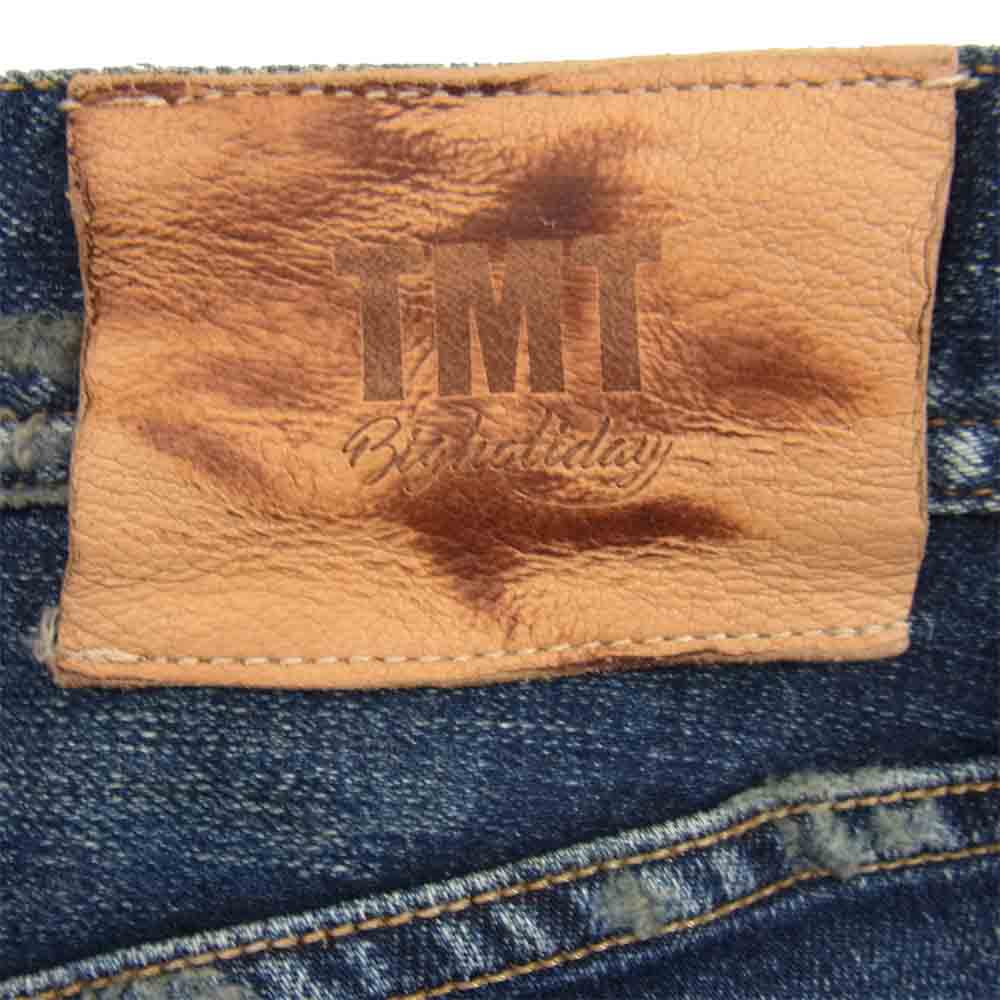 TMT ティーエムティー TPT-S1904 HYBRID STRETCH PAINT CRUSH DENIM 5P TAPERED クラッシュ加工 デニム インディゴブルー系 M【中古】