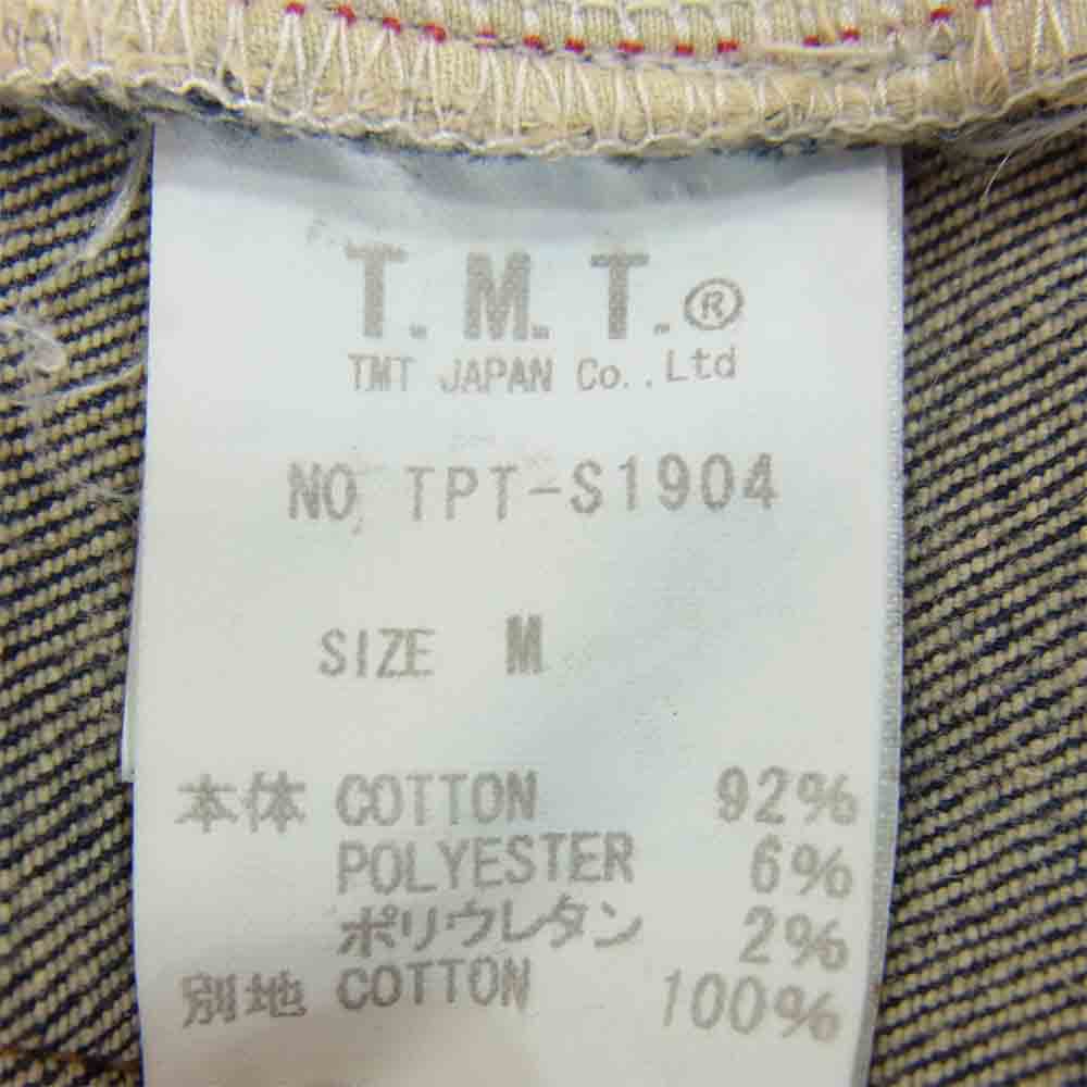 TMT ティーエムティー TPT-S1904 HYBRID STRETCH PAINT CRUSH DENIM 5P TAPERED クラッシュ加工 デニム インディゴブルー系 M【中古】