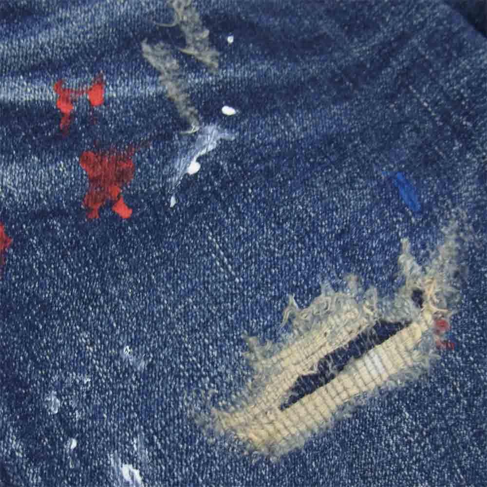 TMT ティーエムティー TPT-S1904 HYBRID STRETCH PAINT CRUSH DENIM 5P TAPERED クラッシュ加工 デニム インディゴブルー系 M【中古】