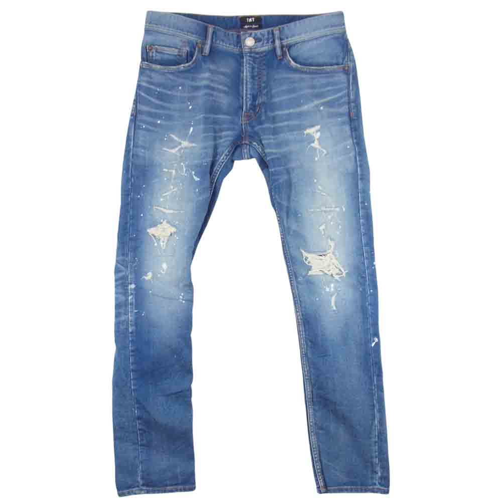 TMT ティーエムティー TPT-F1902 SWEATLIKE-STRETCH PAINT CRASH DENIM 5P TAPERED スウェット デニム インディゴブルー系 M【中古】