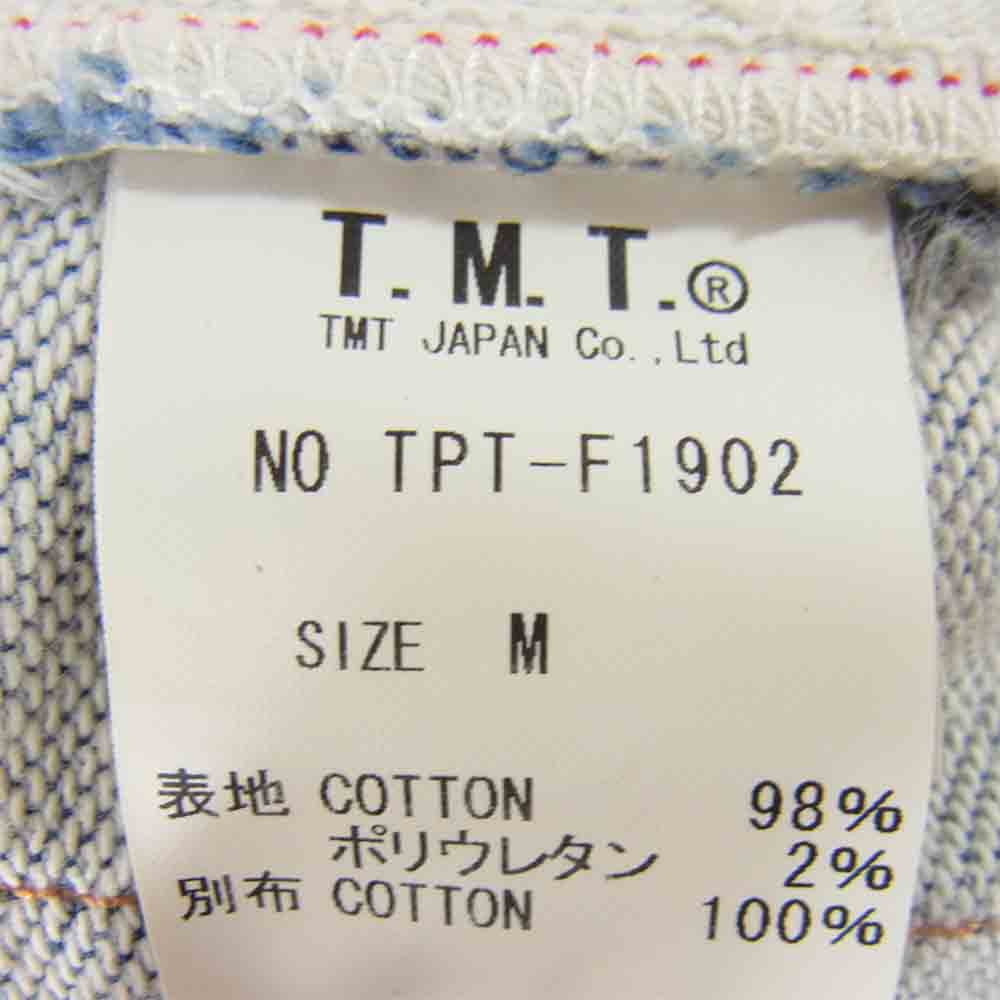 TMT ティーエムティー TPT-F1902 SWEATLIKE-STRETCH PAINT CRASH DENIM 5P TAPERED スウェット デニム インディゴブルー系 M【中古】