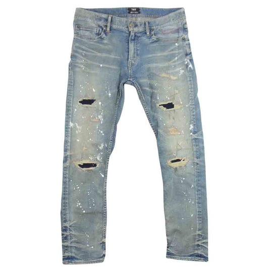 TMT ティーエムティー TPT-S2002 HYBRID-STRETCH NEON CRASH DENIM 5P CROPPED TAPERED ストレッチ アンクル デニム パンツ インディゴブルー系 M【中古】
