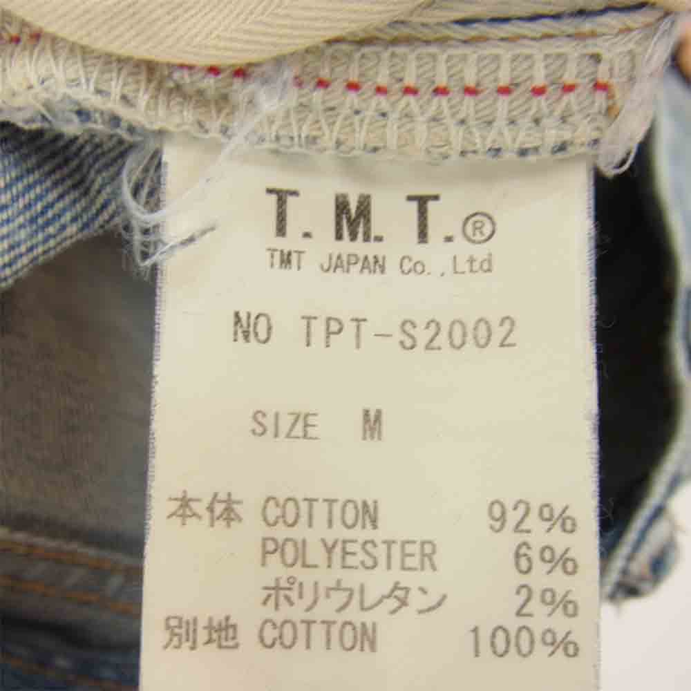 TMT ティーエムティー TPT-S2002 HYBRID-STRETCH NEON CRASH DENIM 5P CROPPED TAPERED ストレッチ アンクル デニム パンツ インディゴブルー系 M【中古】