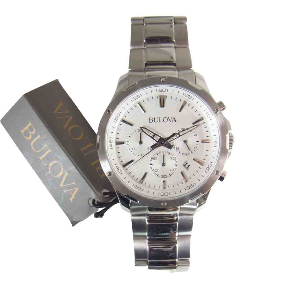 BULOVA ブローバ 96B335 クロノグラフ ステンレス ウォッチ 時計 シルバー系【中古】