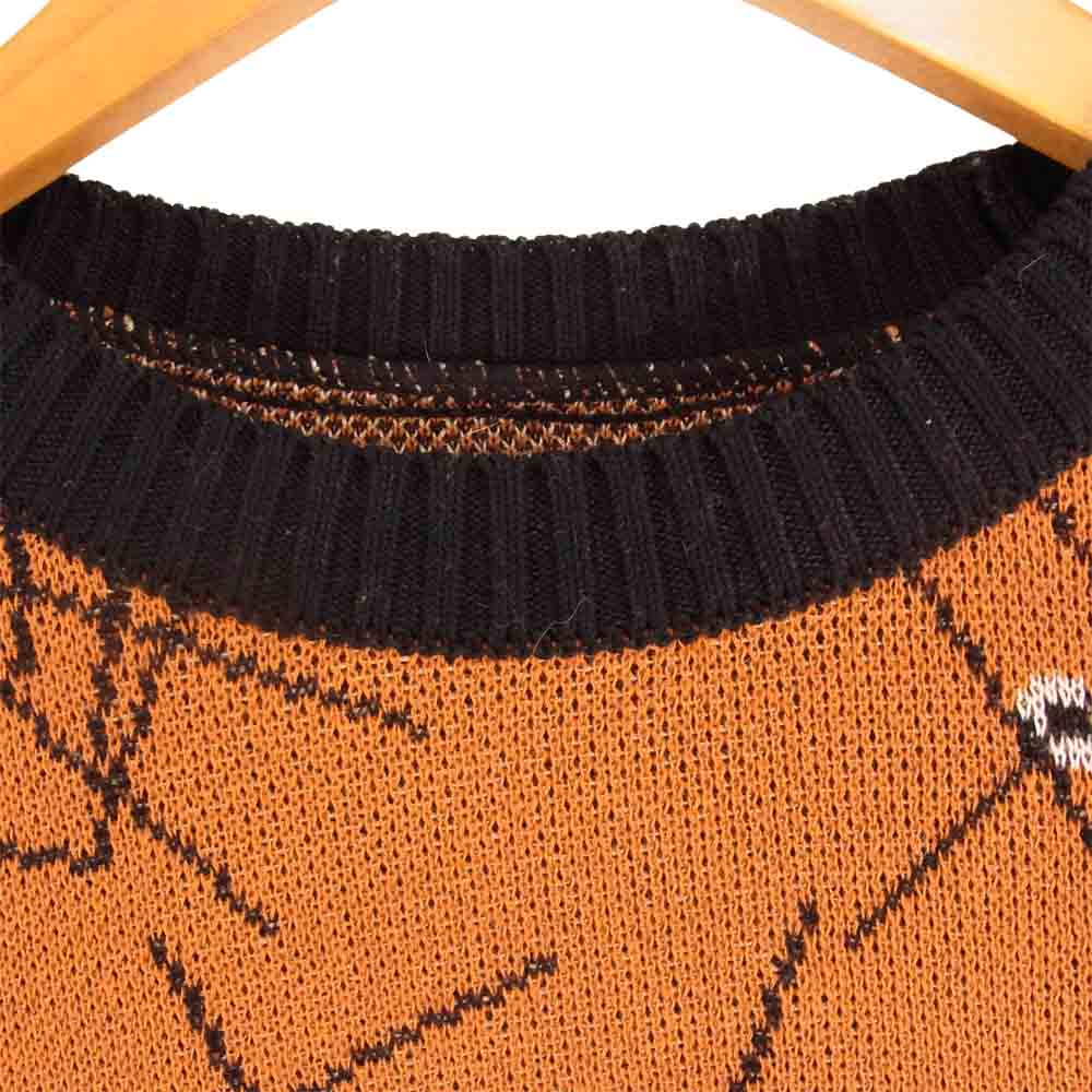 WACKO MARIA ワコマリア 17SS 17FW-WMK-KN14 ATOMIC SPIDER JACQUARD アトミック スパイダー ジャガード ニット オレンジ系 M【中古】