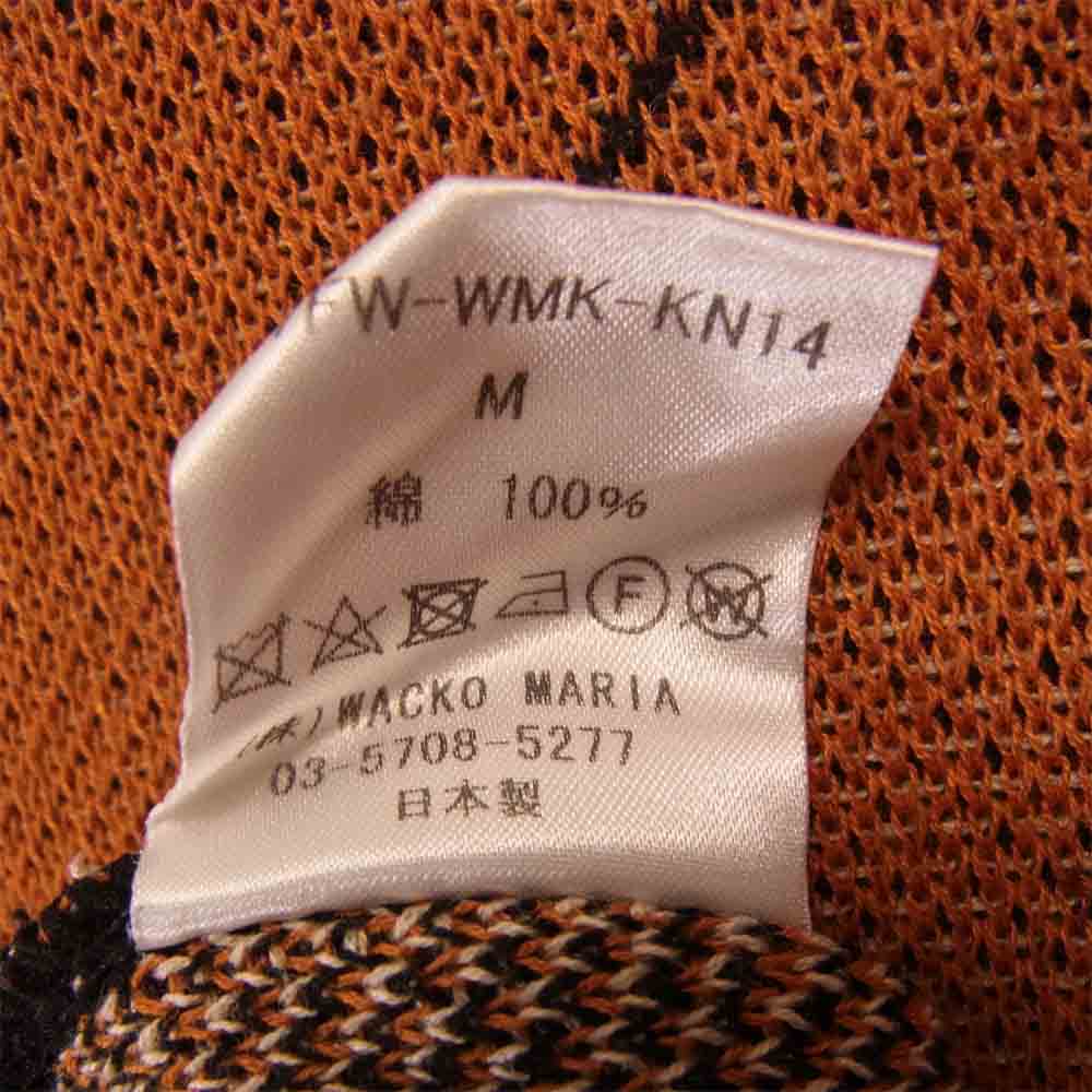 WACKO MARIA ワコマリア 17SS 17FW-WMK-KN14 ATOMIC SPIDER JACQUARD アトミック スパイダー ジャガード ニット オレンジ系 M【中古】