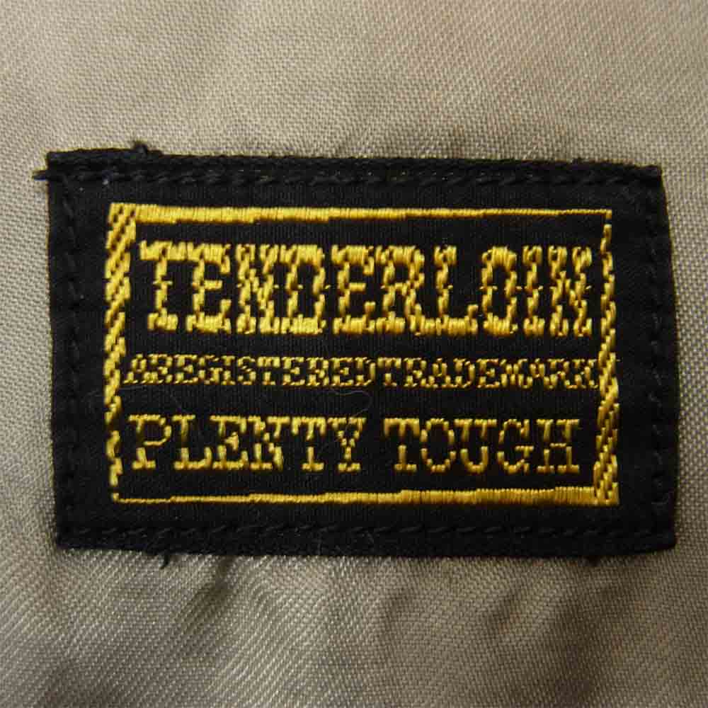 テンダーロイン TENDERLOIN ロゴ 刺繍 ウール シャツ 長袖 S 茶色