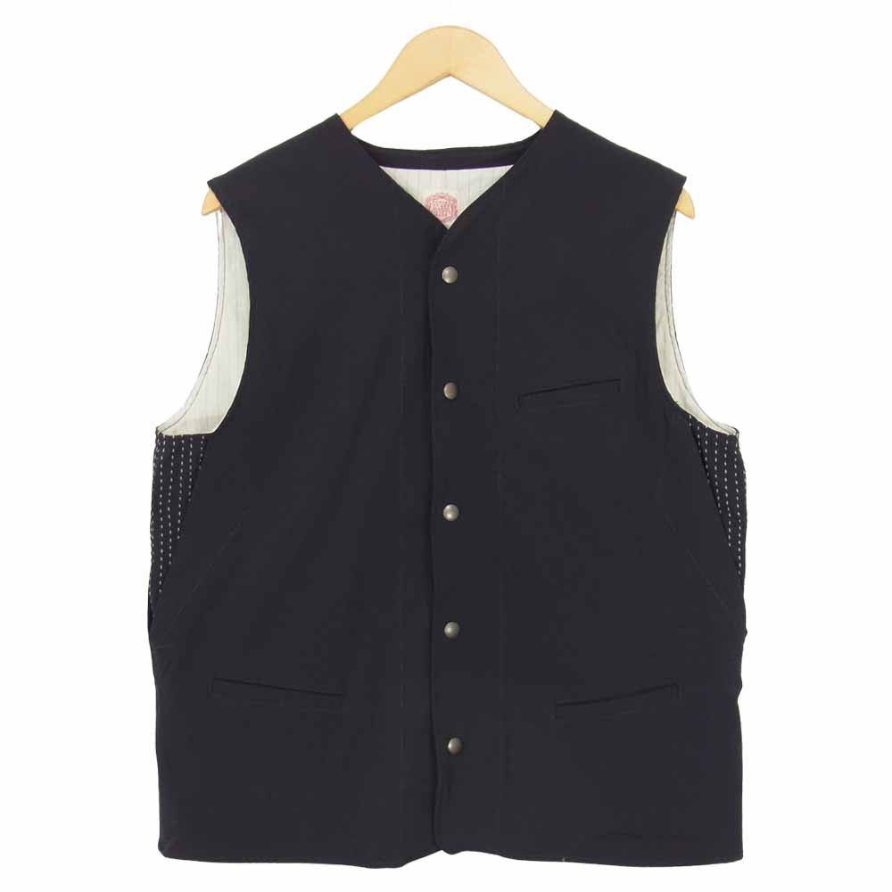 FUNSET OF ART 刺し子 レイヤード ベスト ブラック系 L【中古】
