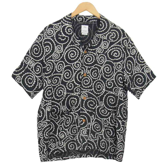VISVIM ビズビム 18SS 0118105011028 DUKE SHIRT S/S FOLIAGE ブラック系 4【美品】【中古】