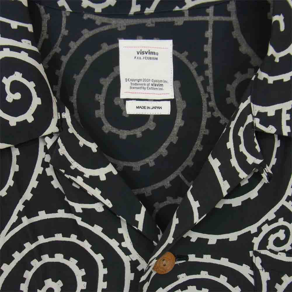 VISVIM ビズビム 18SS 0118105011028 DUKE SHIRT S/S FOLIAGE ブラック系 4【美品】【中古】