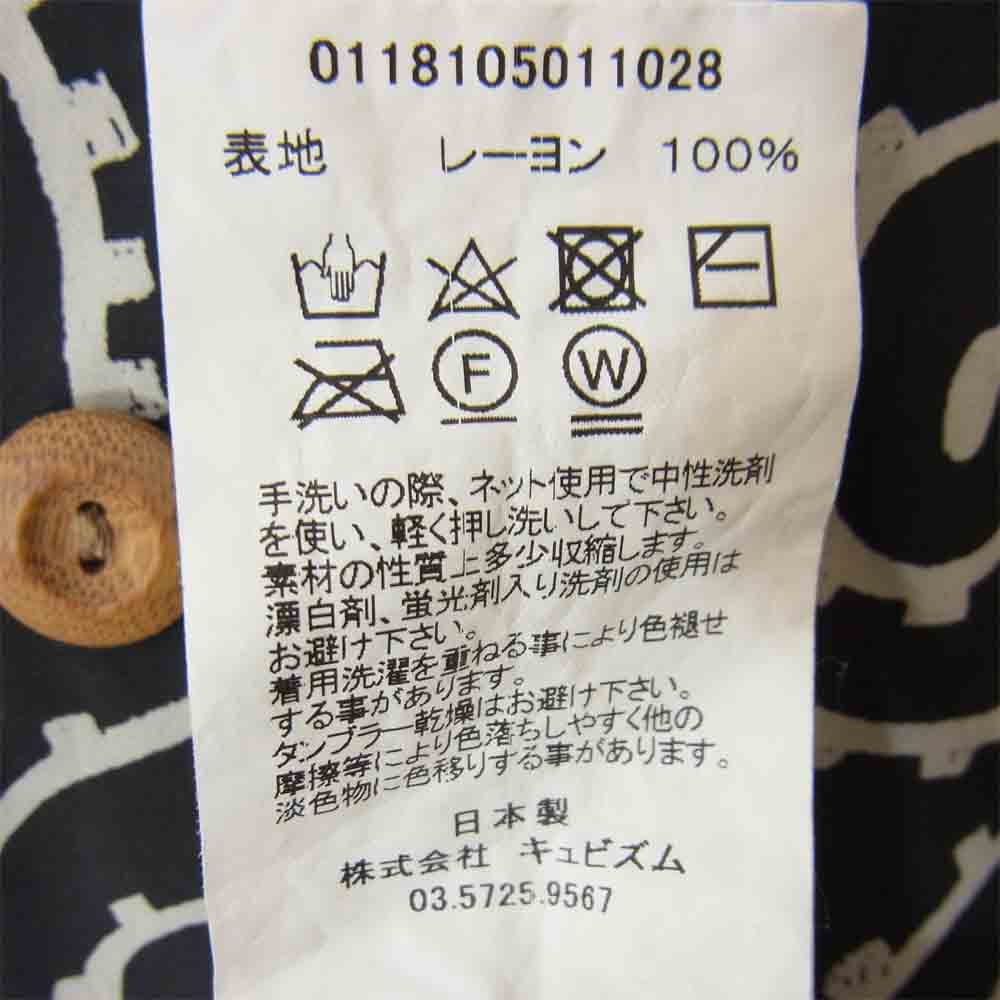 VISVIM ビズビム 18SS 0118105011028 DUKE SHIRT S/S FOLIAGE ブラック系 4【美品】【中古】
