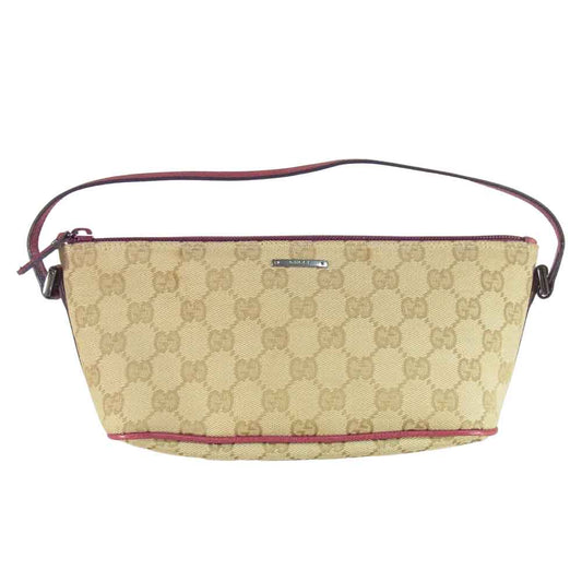 GUCCI グッチ 07198 2123 GGキャンバス ハンドポーチ バッグ ポーチ イタリア製 ベージュ系【中古】