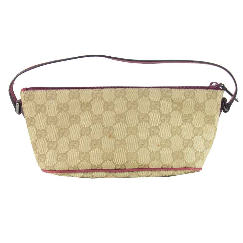 GUCCI グッチ 07198 2123 GGキャンバス ハンドポーチ バッグ ポーチ イタリア製 ベージュ系【中古】