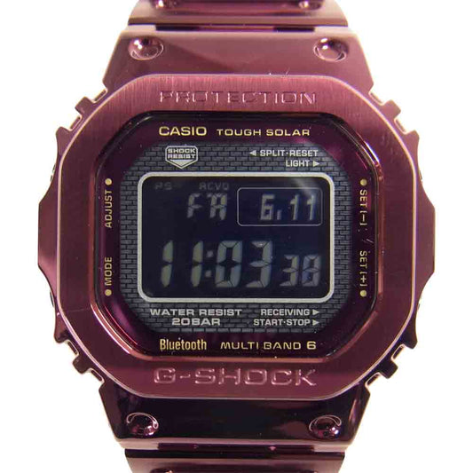 G-SHOCK ジーショック GMW-B5000RD-4JF FULL METAL フルメタル スクエア Bluetooth 電波ソーラー エンジ系【美品】【中古】