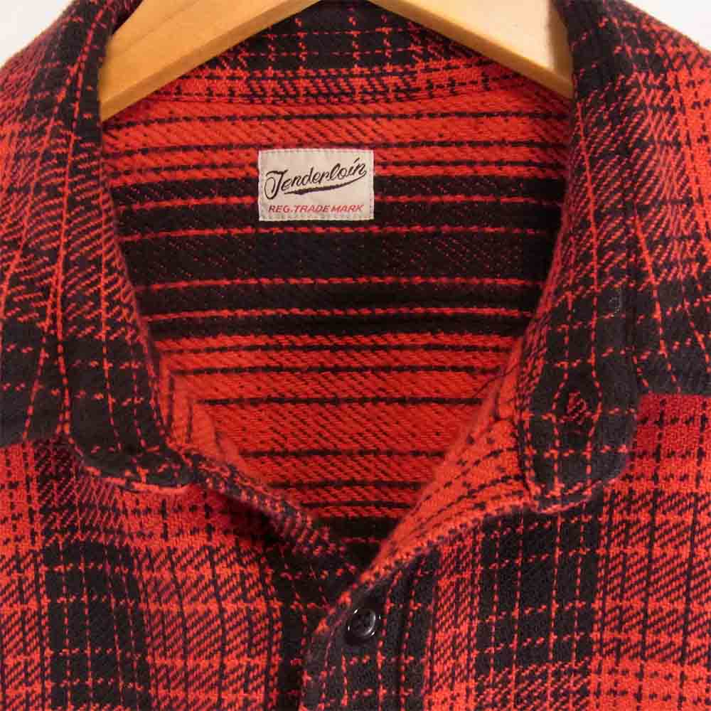 TENDERLOIN テンダーロイン T-HEAVY FLANNEL CHECK SHT ヘビー フランネル チェック シャツ レッド系 ブラック系 XS【中古】