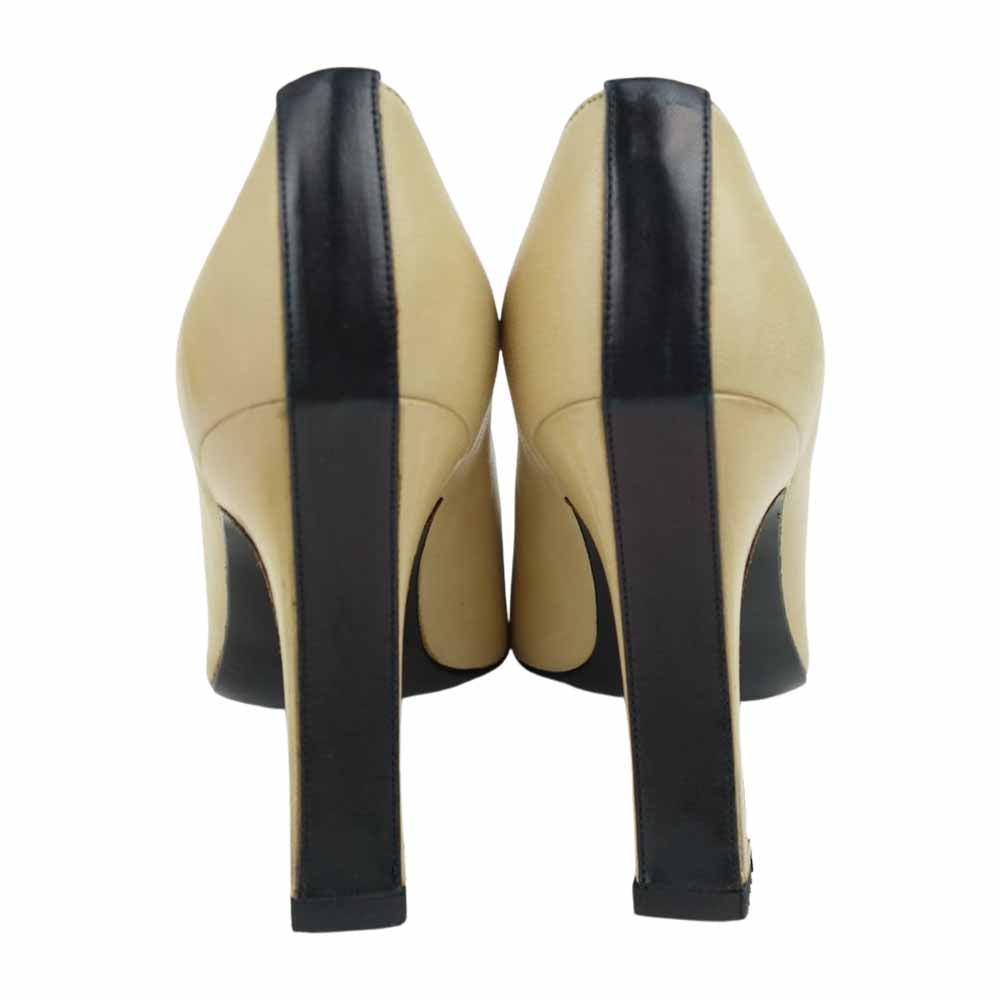 CHANEL シャネル バイカラー ライン パンプス ベージュ系 36 1/2【中古】