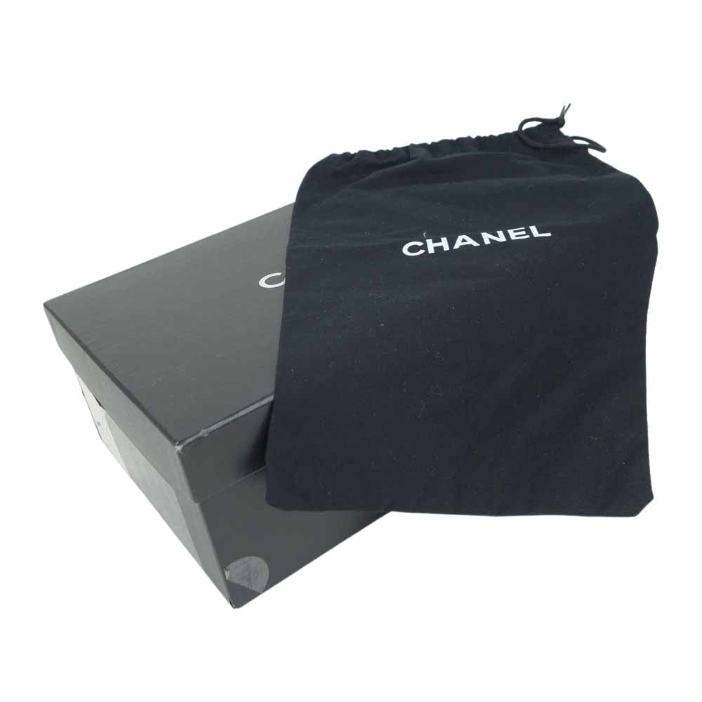 CHANEL シャネル バイカラー ライン パンプス ベージュ系 36 1/2【中古】