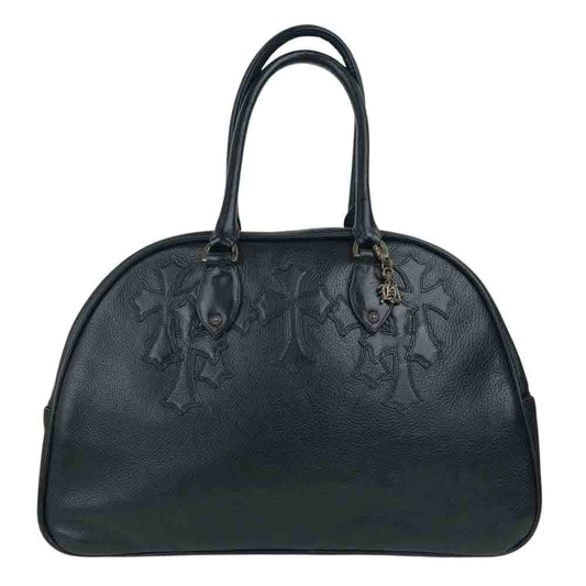 CHROME HEARTS クロムハーツ（原本無） GYM ジム バッグ セメタリークロス パッチ CHチャーム ミディアム レザー ブラック系【中古】