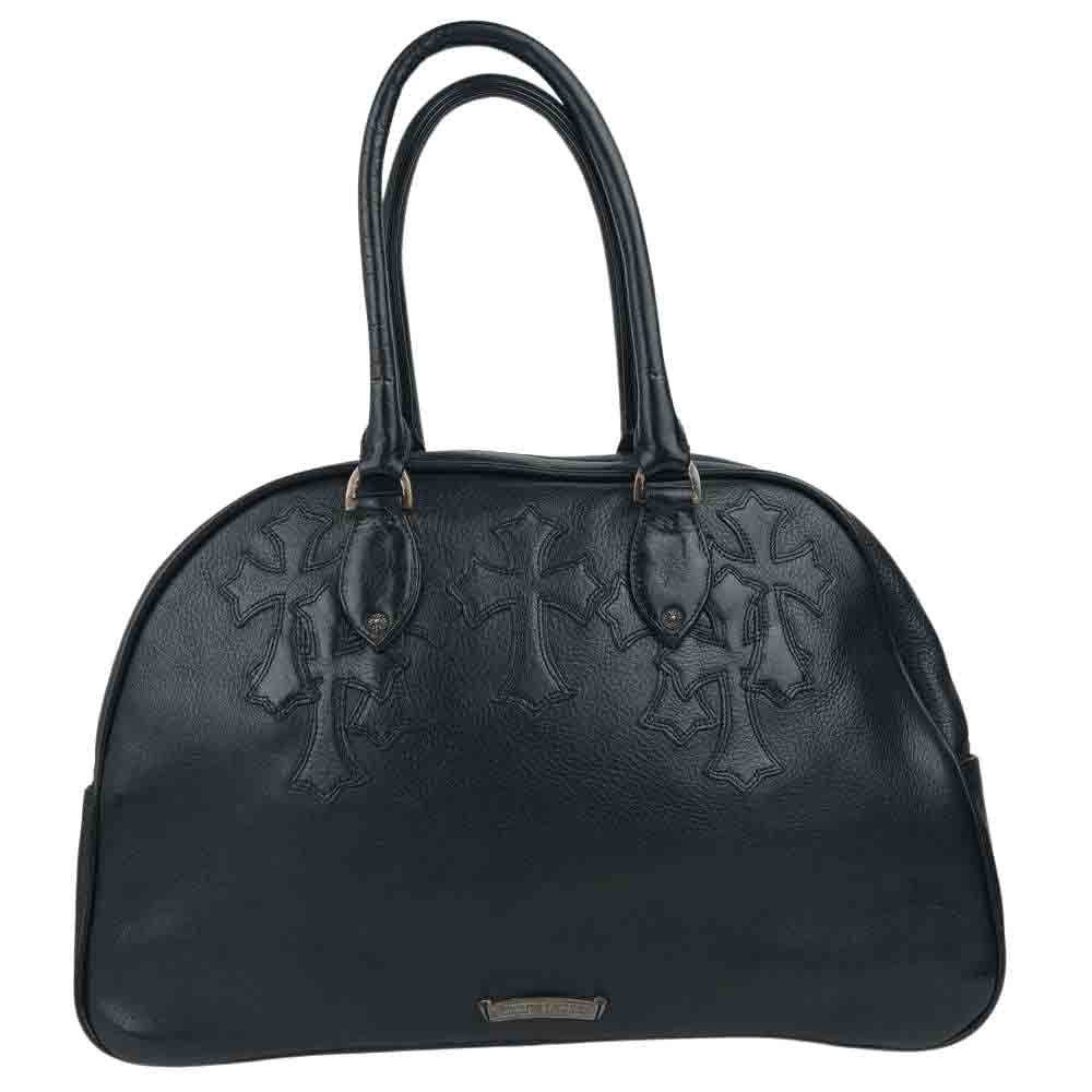 CHROME HEARTS クロムハーツ（原本無） GYM ジム バッグ セメタリークロス パッチ CHチャーム ミディアム レザー ブラック系【中古】