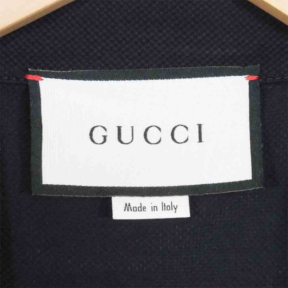 GUCCI グッチ 20SS 573259 XJA6D POLO WITH GG EMBROIDERY エンブロイダリー ポロシャツ ネイビー系 XL【美品】【中古】