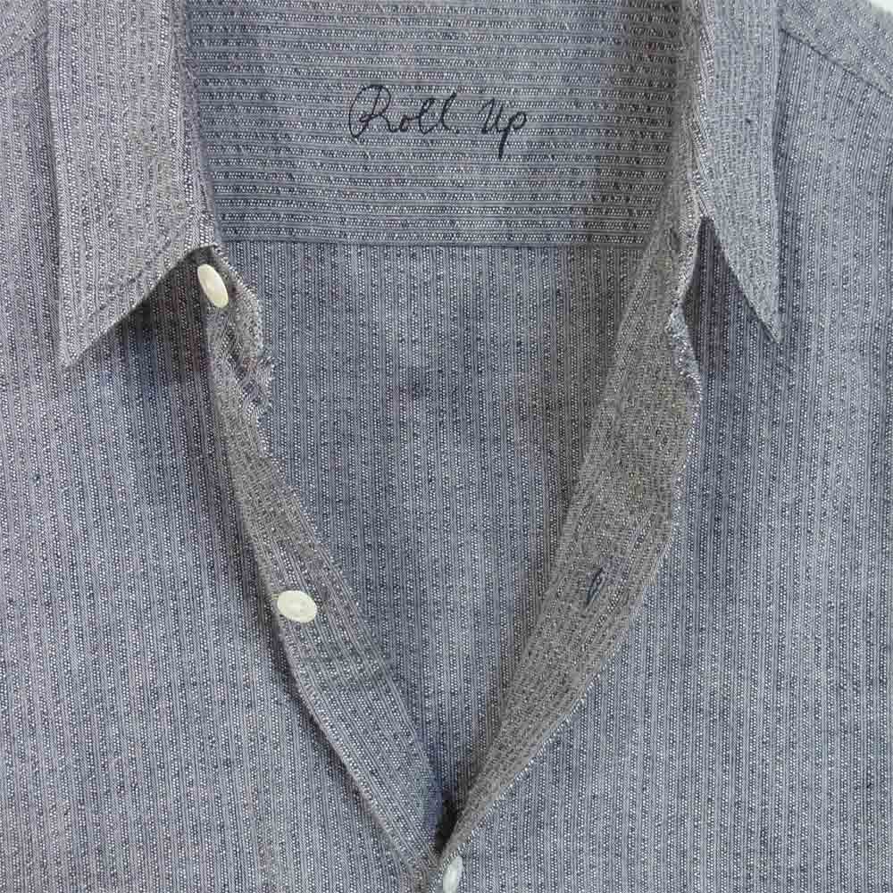 PORTER CLASSIC ポータークラシック ROLL UP SHIJIRA STRIPE SHIRT ロールアップ シャツ チャコール系 XL【中古】