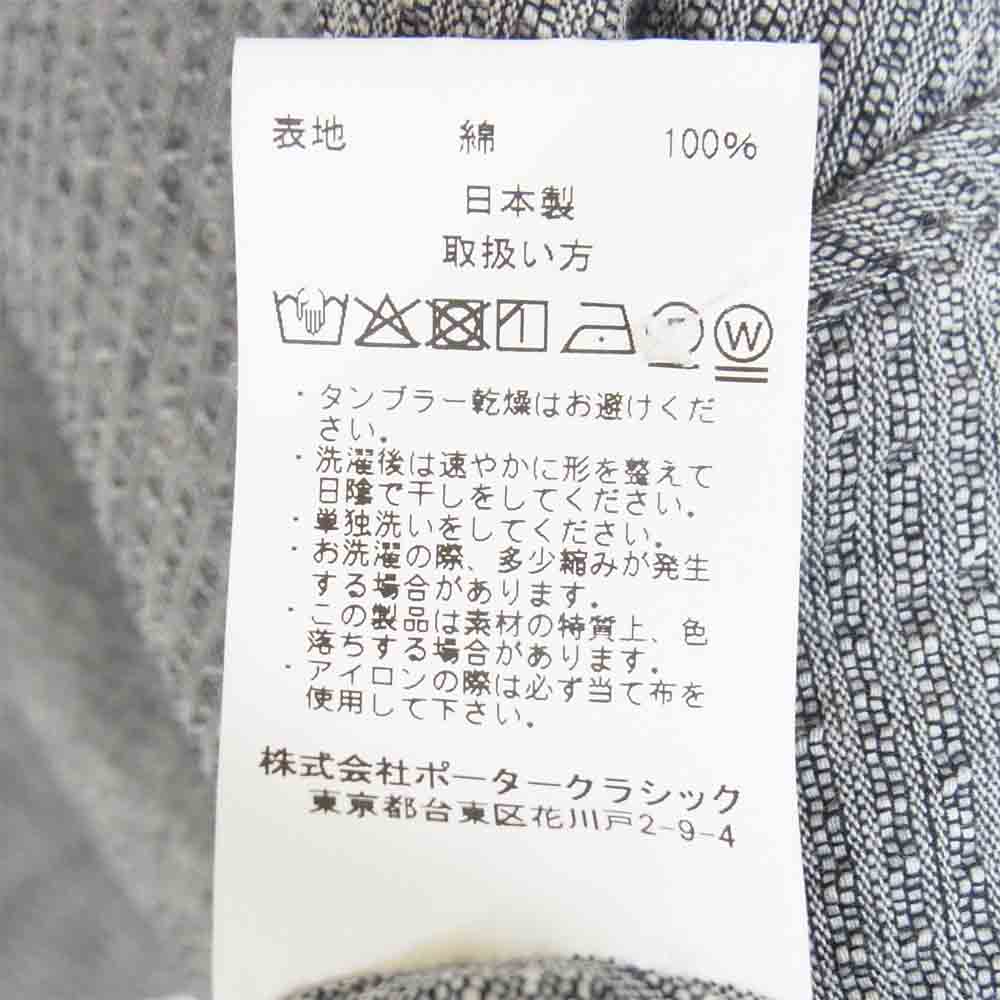 PORTER CLASSIC ポータークラシック ROLL UP SHIJIRA STRIPE SHIRT ロールアップ シャツ チャコール系 XL【中古】