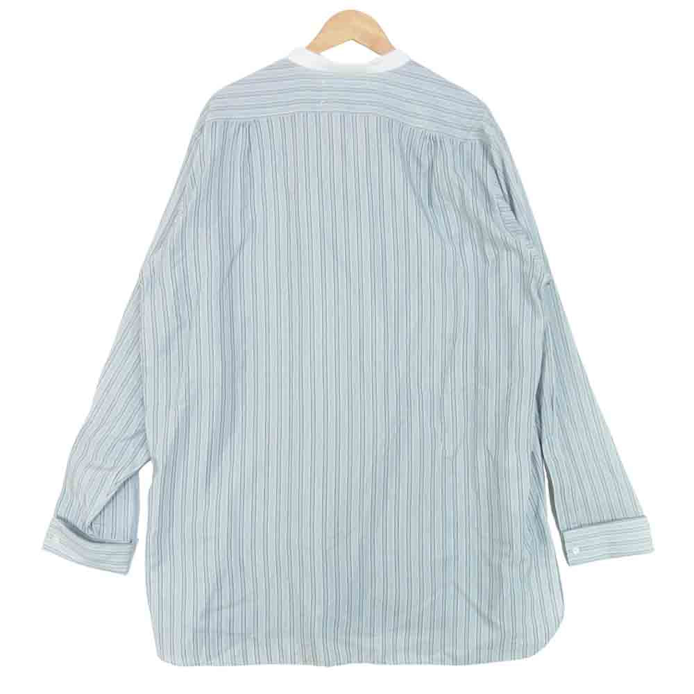 MAISON MARGIELA メゾンマルジェラ 21SS S53742 バンドカラー ダブルカフス シャツ ライトブルー系 43【美品】【中古】