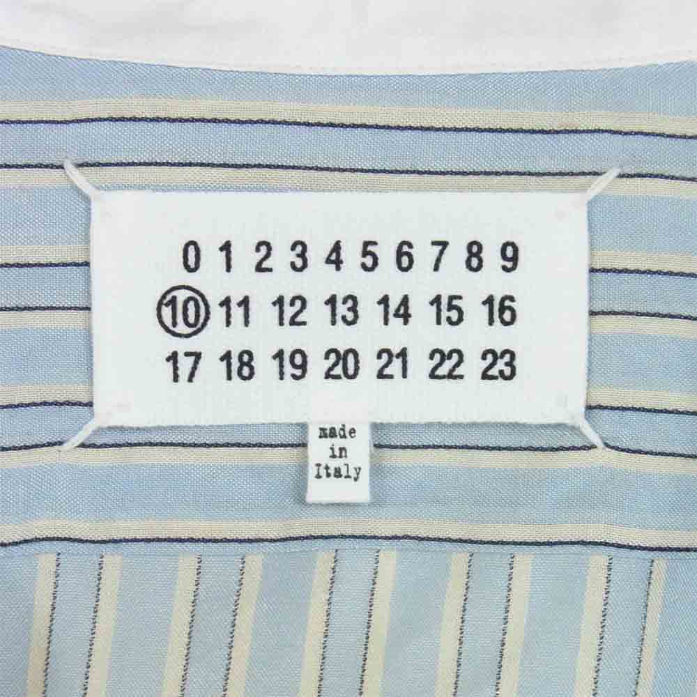 MAISON MARGIELA メゾンマルジェラ 21SS S53742 バンドカラー ダブルカフス シャツ ライトブルー系 43【美品】【中古】