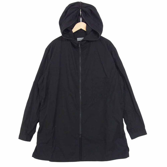 Yohji Yamamoto POUR HOMME ヨウジヤマモトプールオム 21SS HD-B04-001 チェーンステッチ ブロード フード シャツ ブラック系 4【美品】【中古】