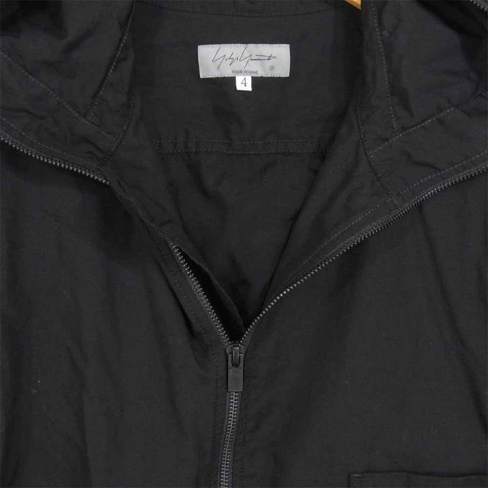 Yohji Yamamoto POUR HOMME ヨウジヤマモトプールオム 21SS HD-B04-001 チェーンステッチ ブロード フード シャツ ブラック系 4【美品】【中古】