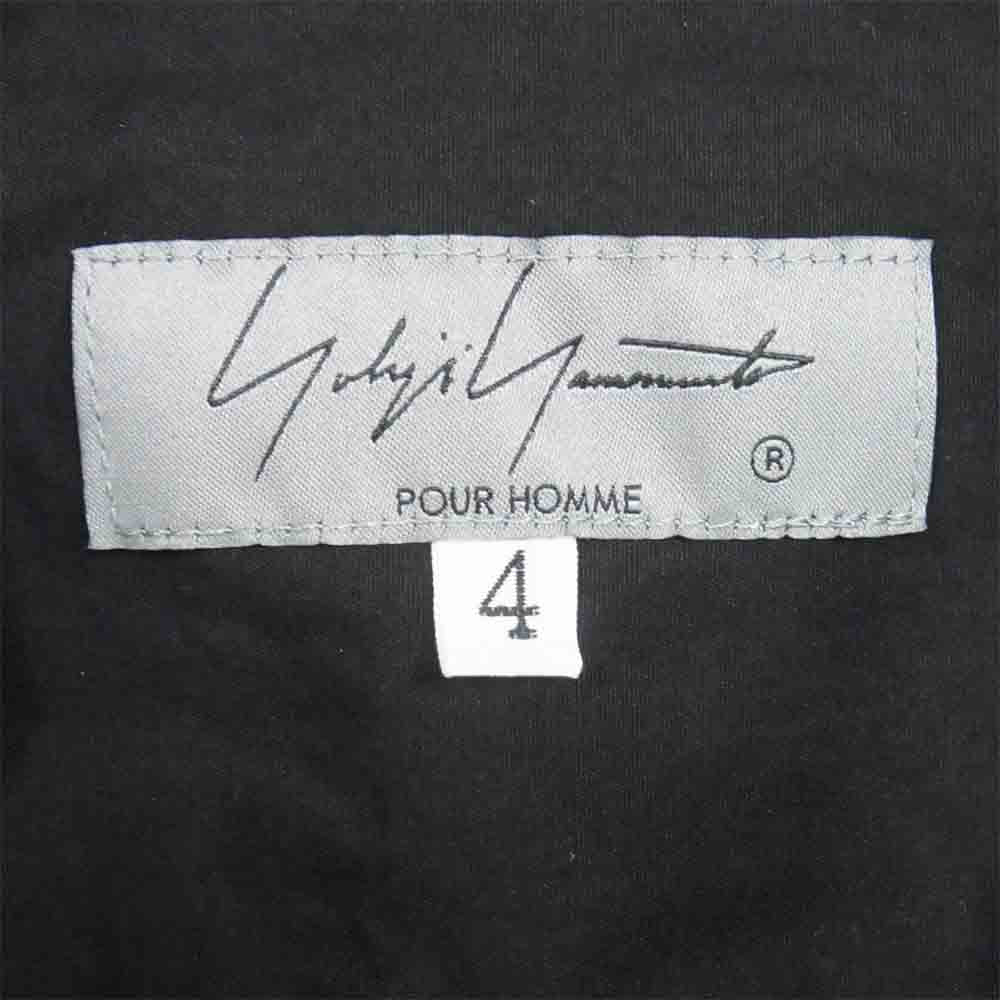 Yohji Yamamoto POUR HOMME ヨウジヤマモトプールオム 21SS HD-B04-001 チェーンステッチ ブロード フード シャツ ブラック系 4【美品】【中古】