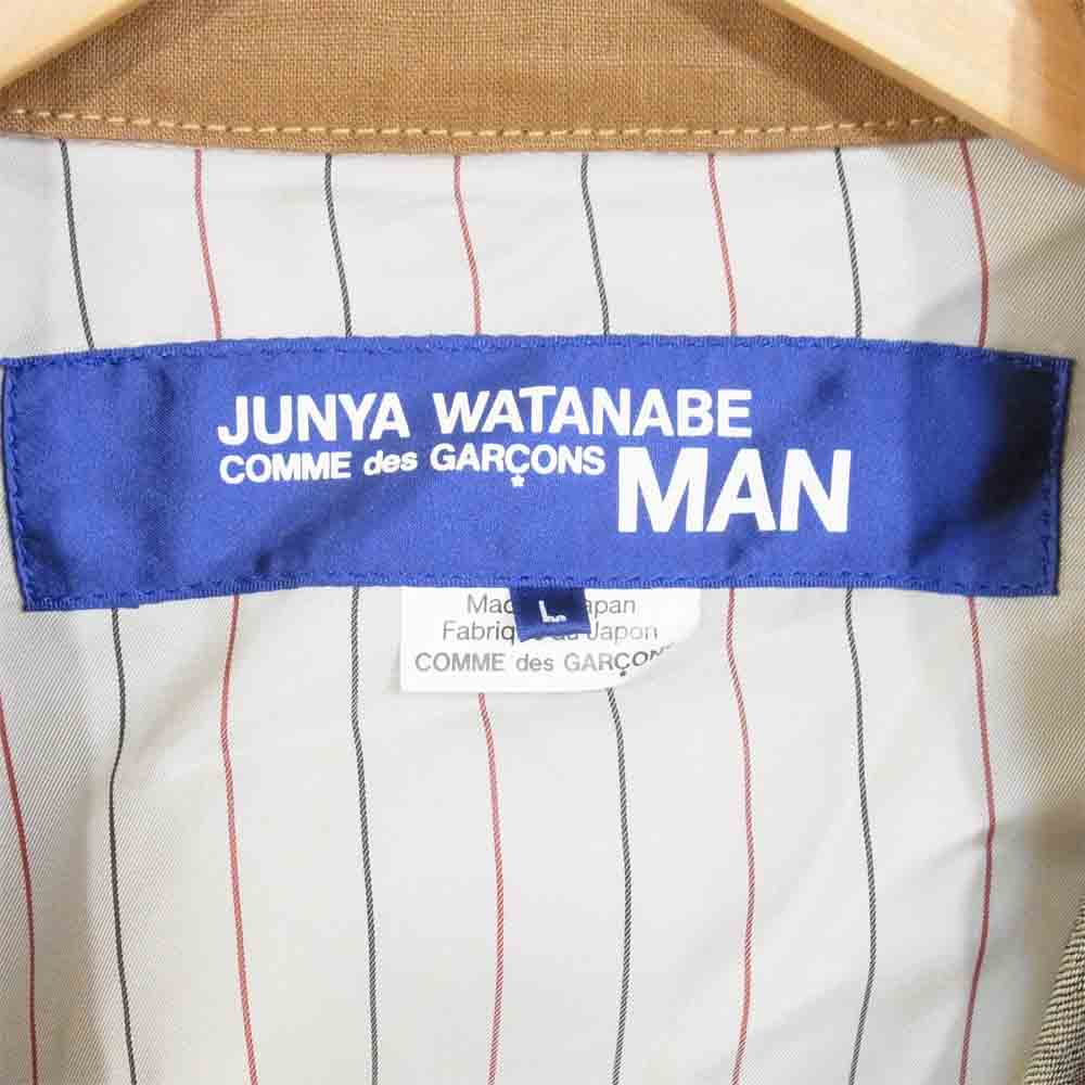 JUNYA WATANABE COMME des GARCONS MAN ジュンヤワタナベコムデギャルソンマン WG-J036 リネン レーヨン ストライプ ジャケット グレー系 L【美品】【中古】