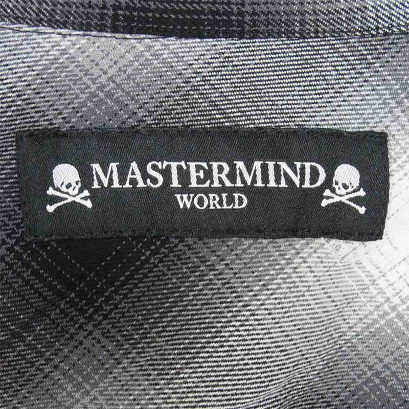 mastermind JAPAN マスターマインドジャパン MW19S02-SH006-006 オンブレチェック スカル刺繍 半袖シャツ ブラック系 L【中古】