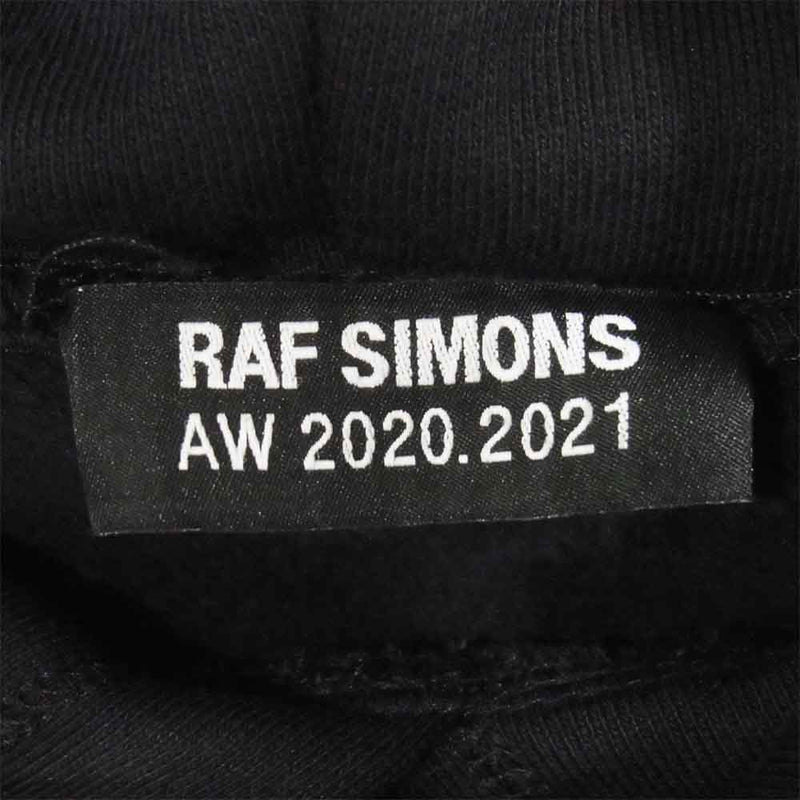 RAF SIMONS ラフシモンズ 20AW 202-163 Hoodie with Detachable Scarf タータン スカーフ フーディ ブラック系 M【中古】