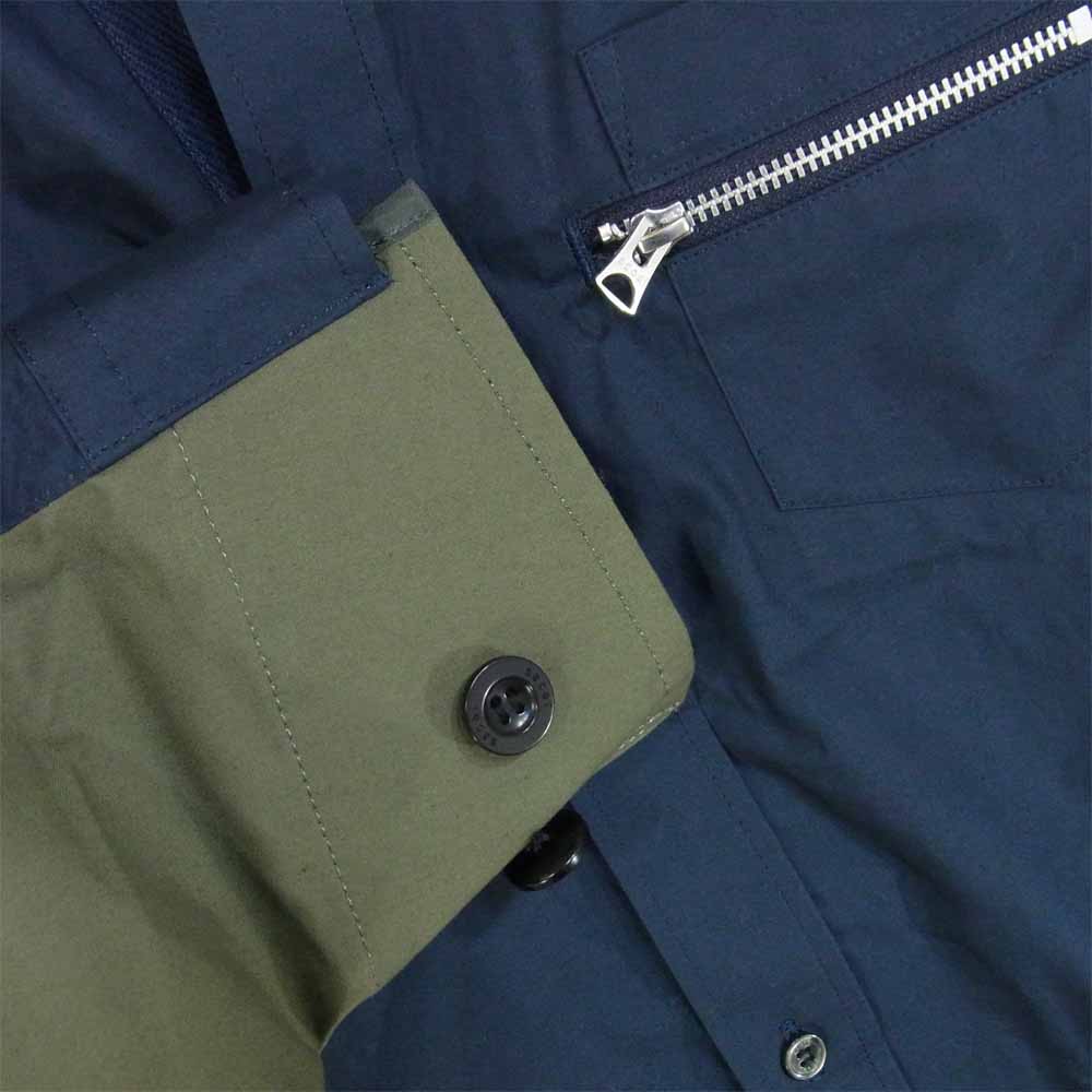 Sacai サカイ 21SS 21-02534M Typewriter Grosgrain Shirt 切替 長袖シャツ ネイビー系 3【中古】
